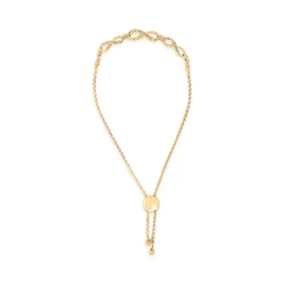 Gold Vermeil Diamond Accent Infinity Sign Lariat Bolo Bracelet, 9 by Haus of Brilliance