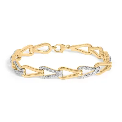 Gold Vermeil 1/7 Cttw Diamond Bold Knot Link Bracelet, 7 In by Haus of Brilliance