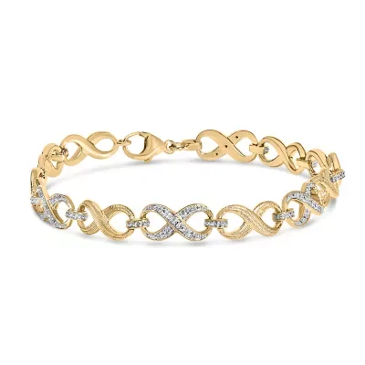 Gold Vermeil 1/10 Cttw Diamond Infinity Link Bracelet, 7.5 In by Haus of Brilliance