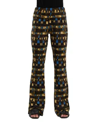 Essential Geometric Bell Bottom Foldover Waist Sweatpants by 24seven Comfort Apparel