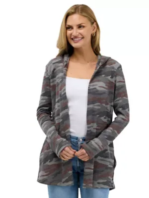 Essential Hooded Open Front Cardigan Jacket by 24seven Comfort Apparel
