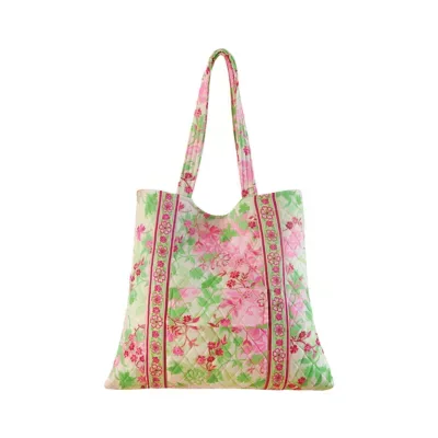 Eden Floral Cotton Quilted Tote Bag 15 x 14 by C&f Home