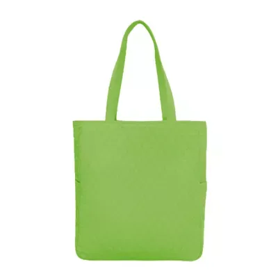 Kiwi Solid Green Cotton Quilted Tote Bag by C&f Home