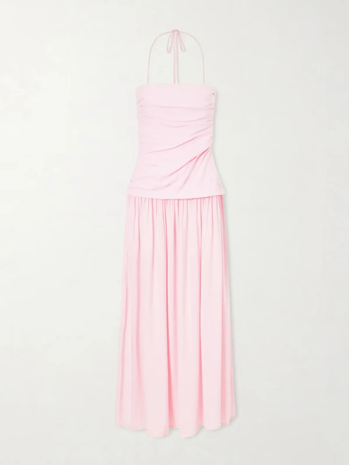 - Notte Ruched Linen Maxi Dress -