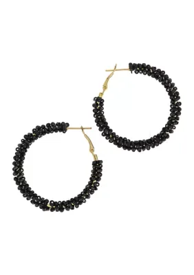 Seed Bead Woven Hoop Earrings by Belk