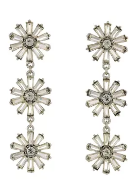 Crystal Stone Flower Linear Earrings by Belk
