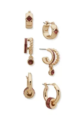 Jewel Hoop Trio Earrings by Nine West