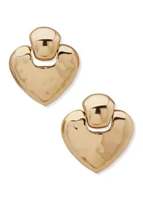 Molten Heart Doorknocker Earrings by Nine West