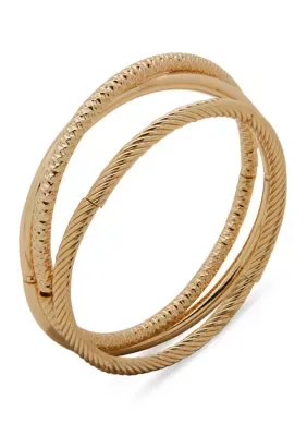 Textured Criss Cross Stretch Bracelet Set by Nine West
