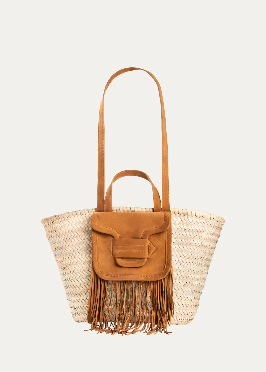 Alha Fringe Raffia and Suede Tote Bag by Pierre Hardy