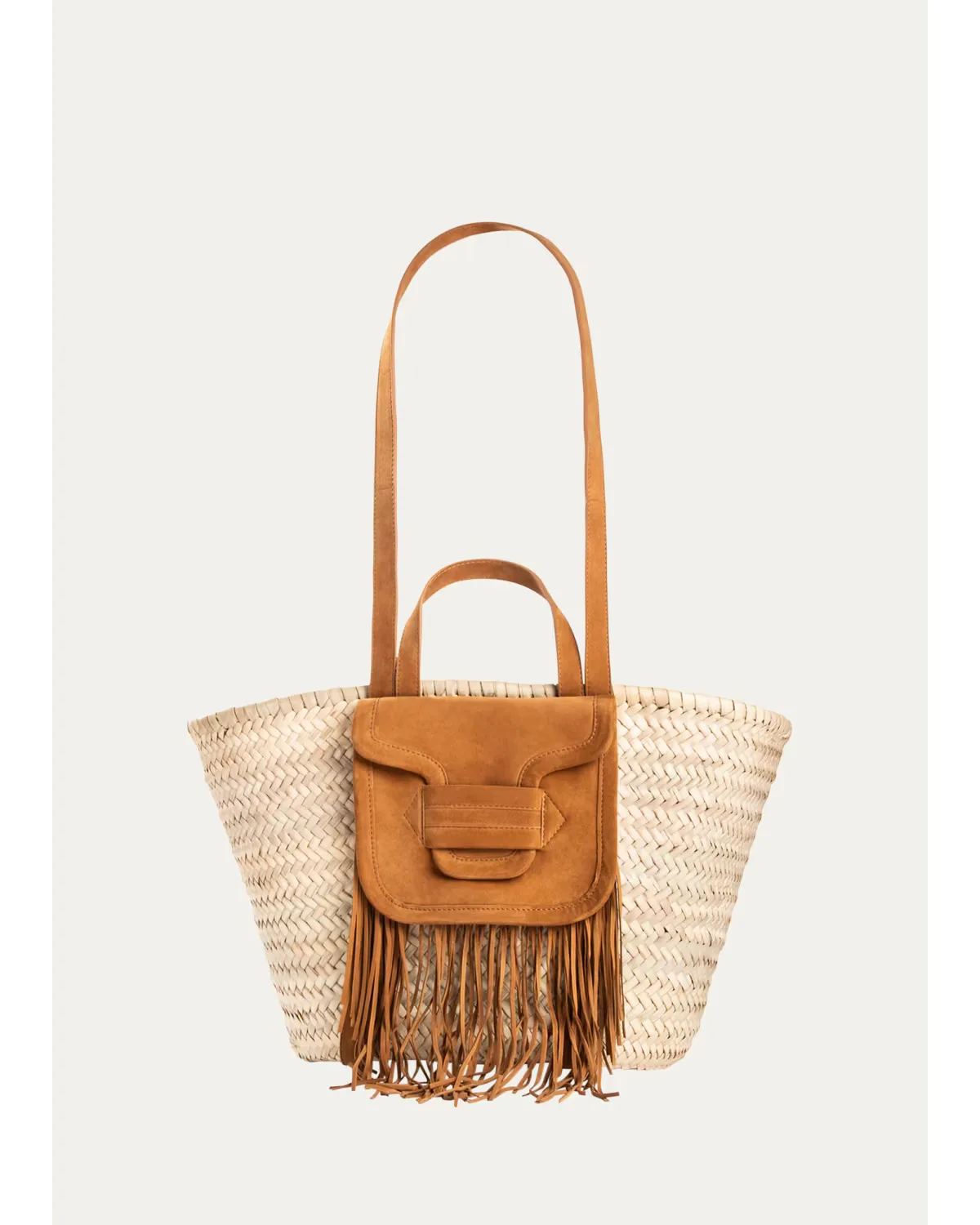 Alha Fringe Raffia and Suede Tote Bag by Pierre Hardy