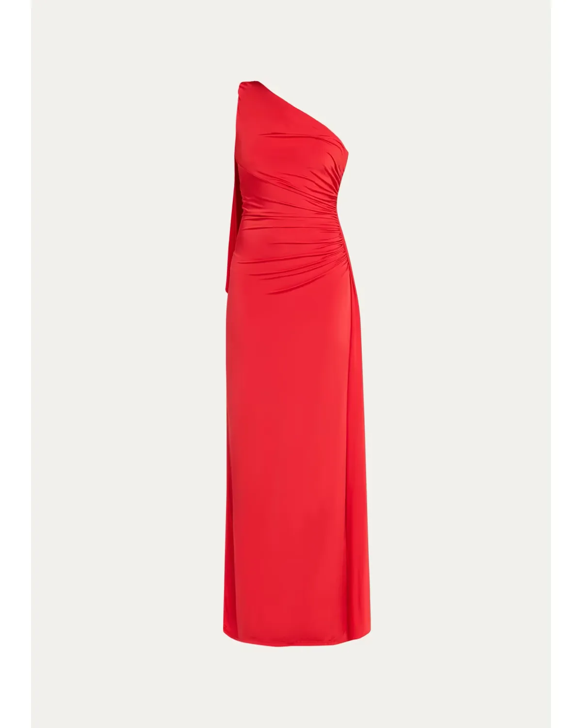 Draped One-Shoulder Jersey Column Gown by Ronny Kobo