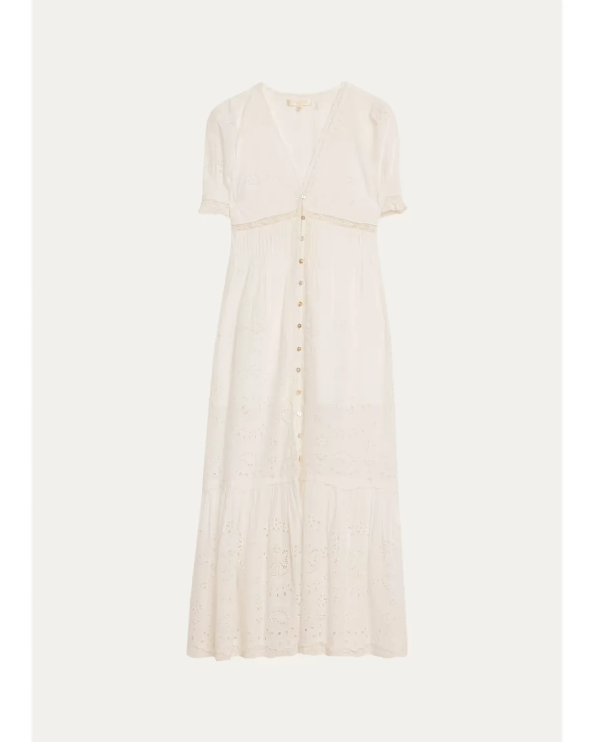 Tarragon Broderie Anglaise Midi Dress by LoveShackFancy