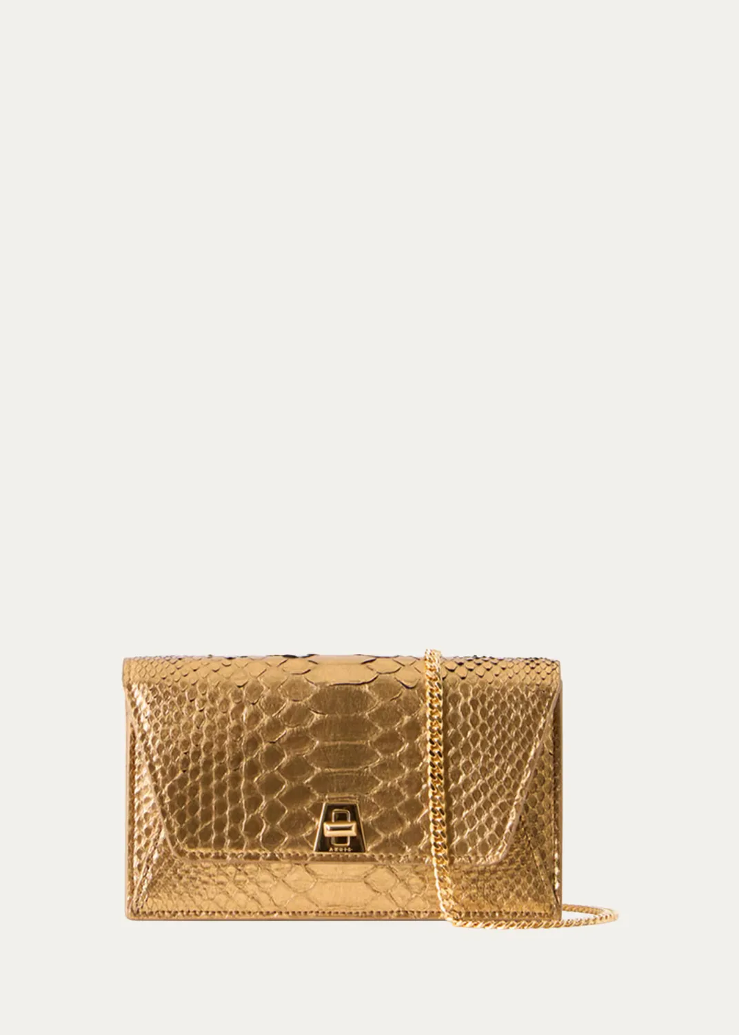 Anouk Metallic Snakeskin Envelope Bag by Akris