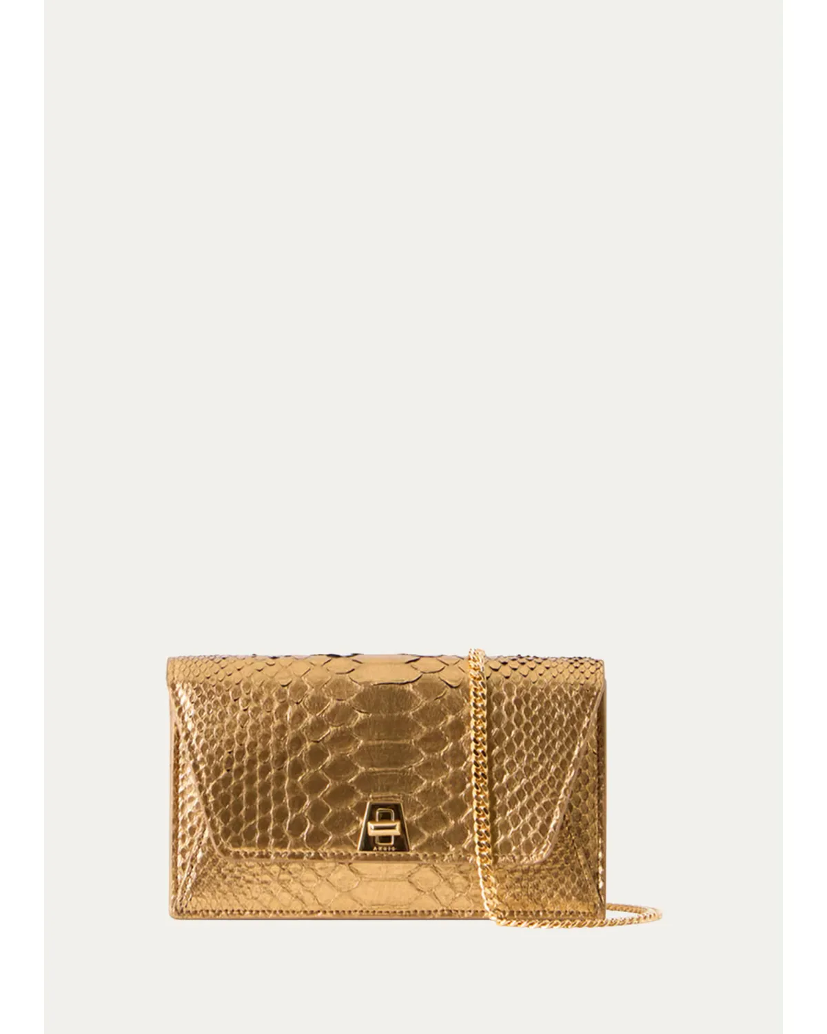 Anouk Metallic Snakeskin Envelope Bag by Akris