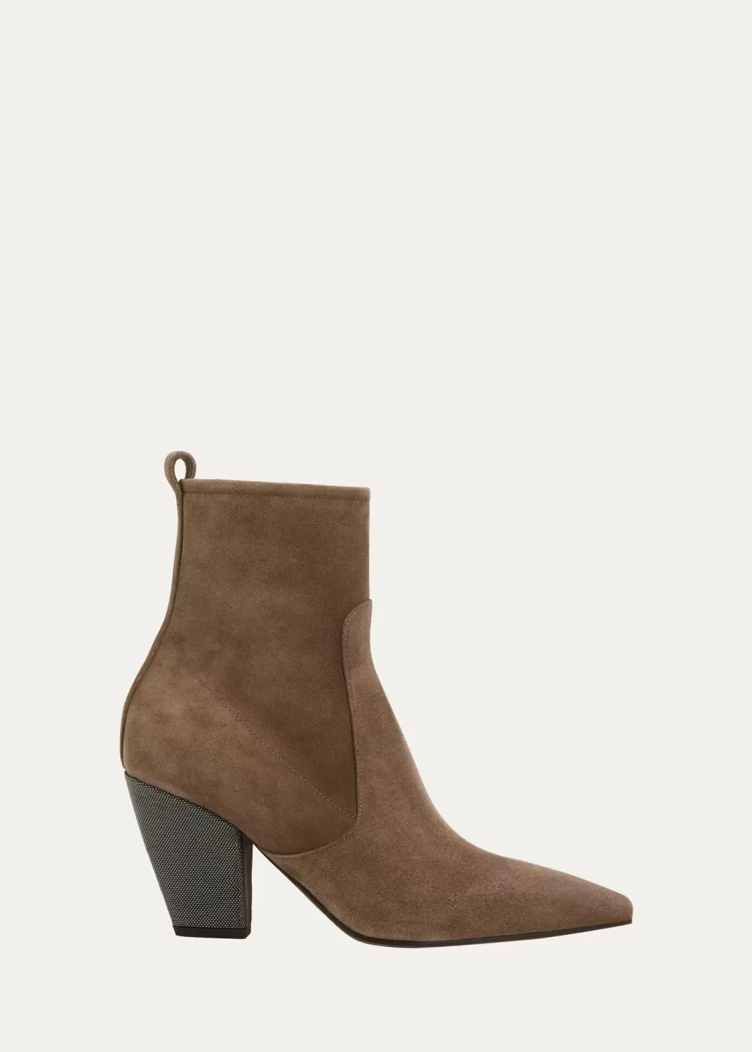 90mm Suede Monili Ankle Boots by Brunello Cucinelli