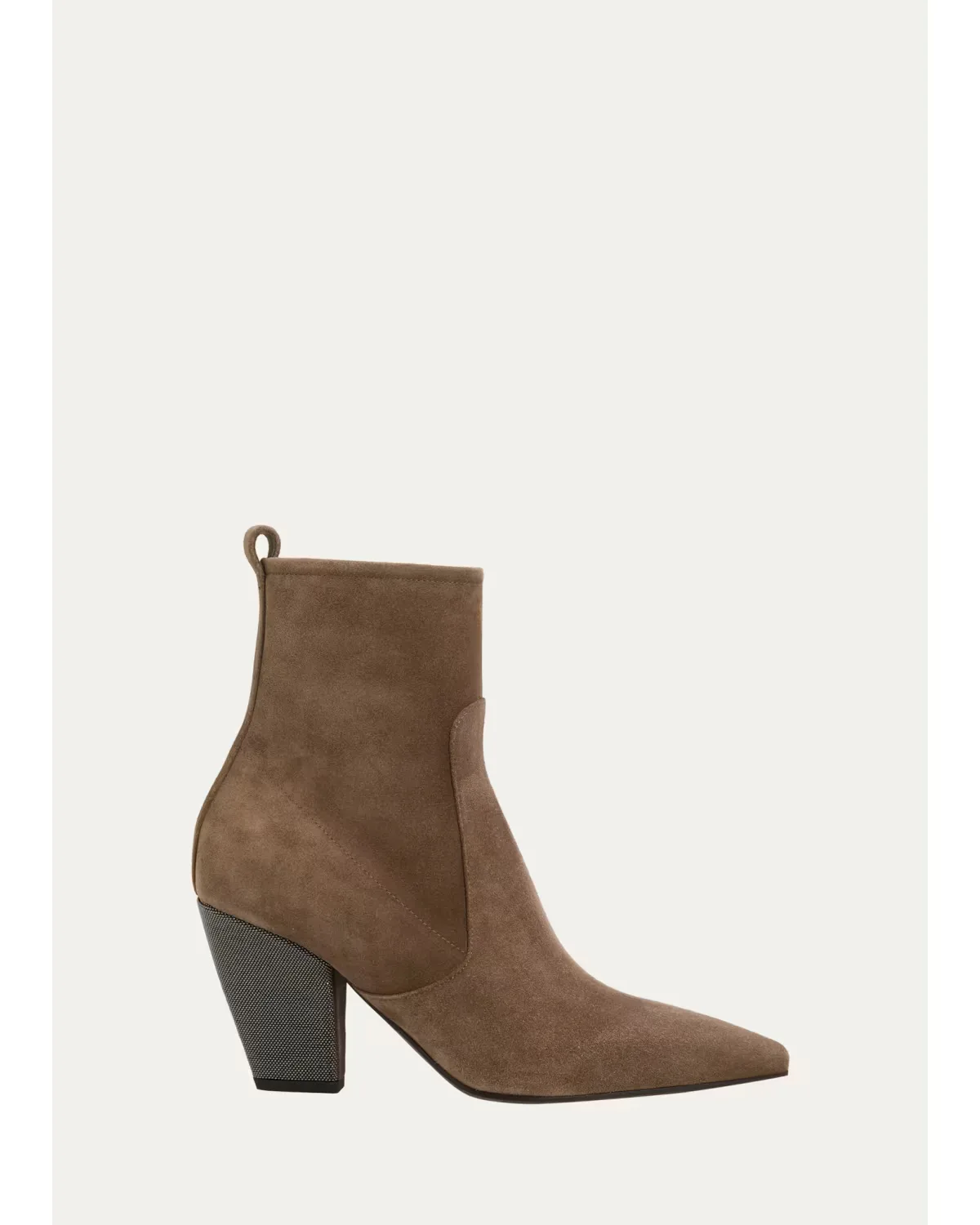 90mm Suede Monili Ankle Boots by Brunello Cucinelli