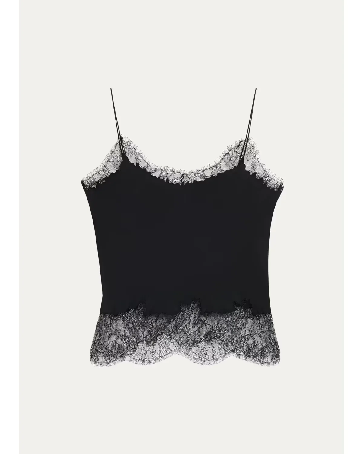 Cropped Lace-Trim Silk Cami by Lafayette 148 New York