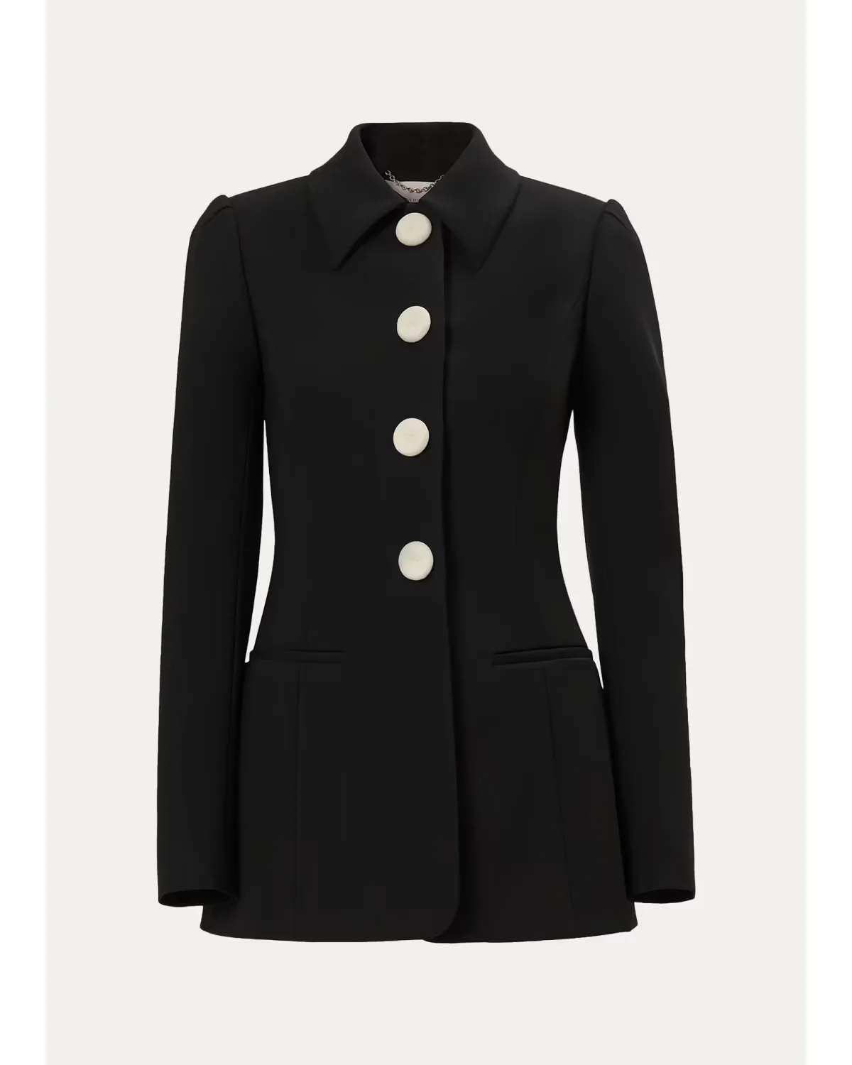 Long-Sleeve Stretch Wool Jacket by Carolina Herrera