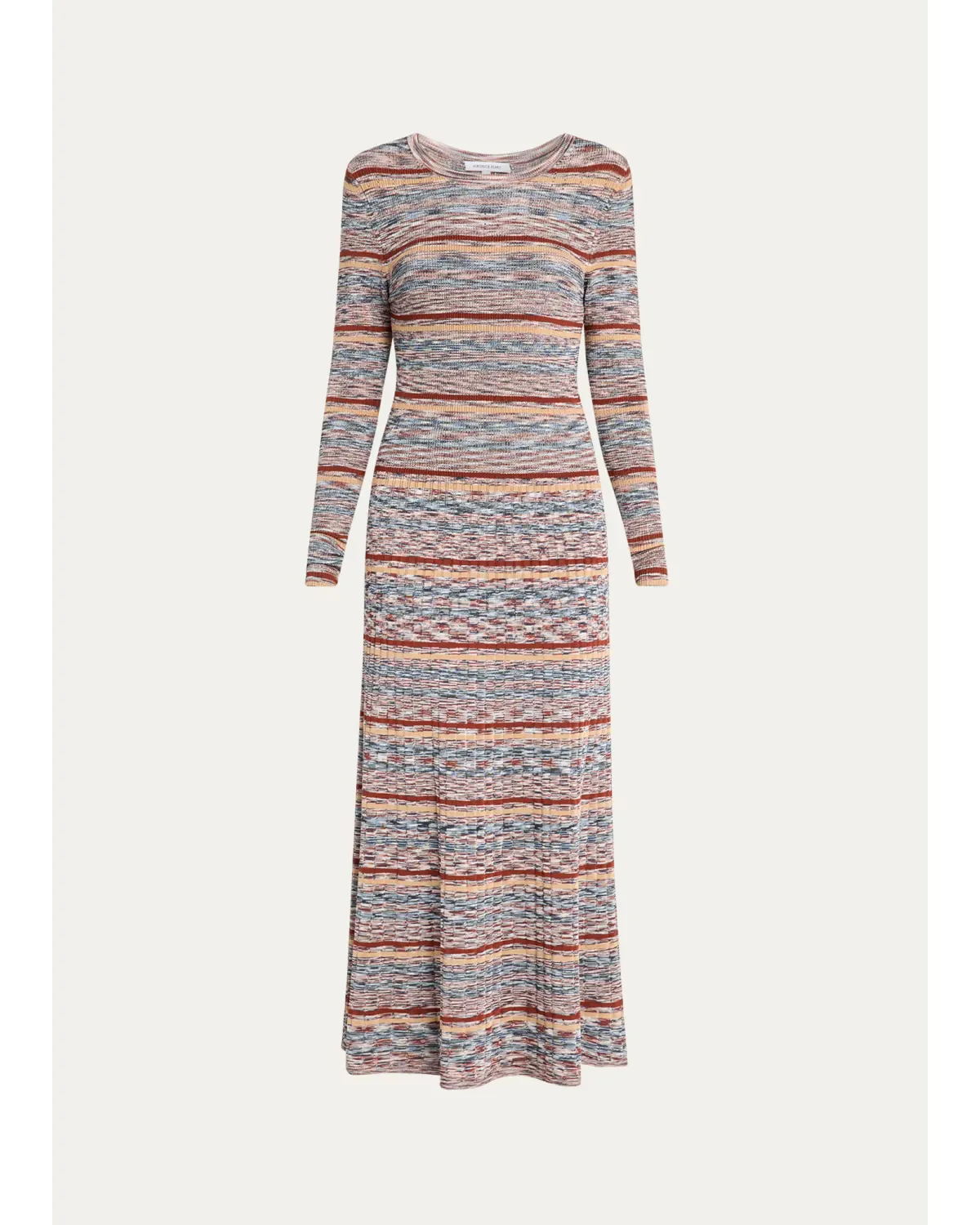 Nami Striped Rib-Knit Midi-Dress by Veronica Beard