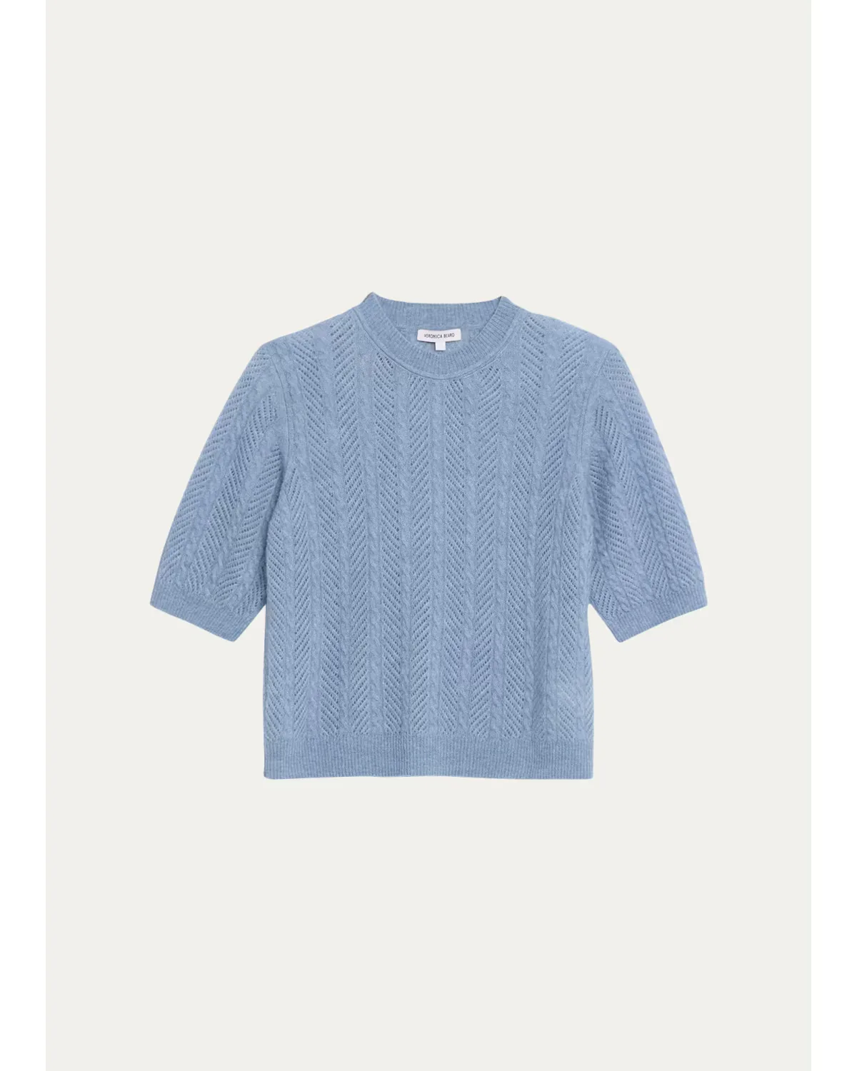 Shana Cable-Knit Crewneck Sweater by Veronica Beard