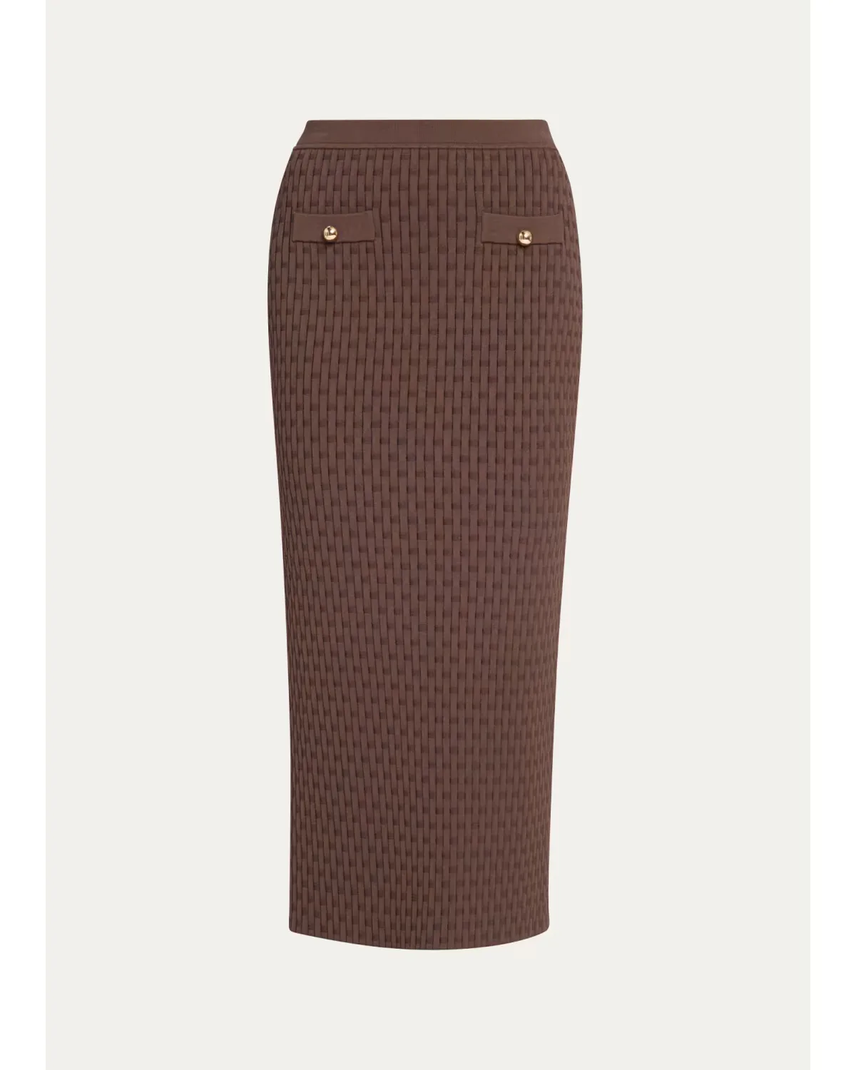 Milla Textured Knit Midi Pencil Skirt by Toccin
