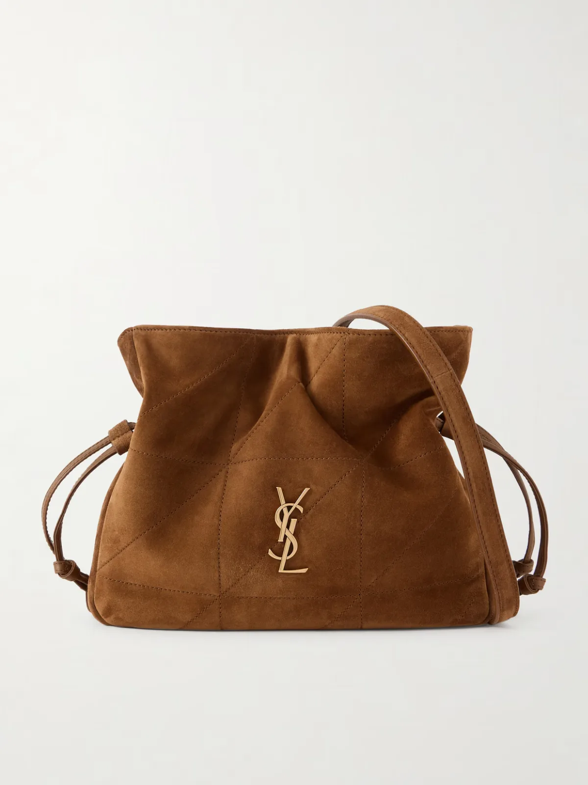 - Jamie Leather-trimmed Quilted Suede Shoulder Bag -