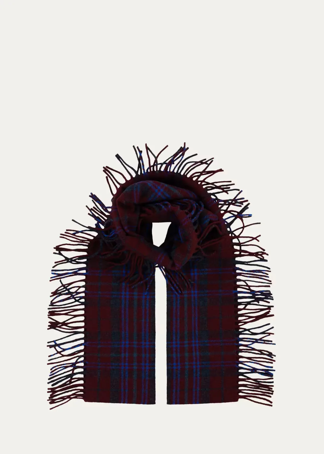 Collessie Wool and Cashmere Plaid Scarf by X