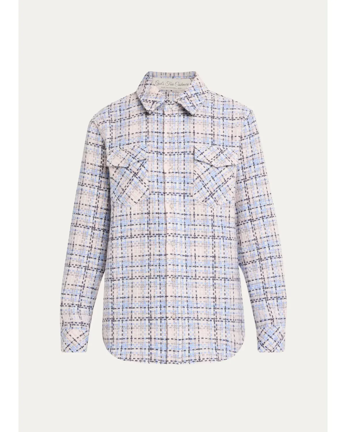 Waffle Cashmere Button-Down Shirt