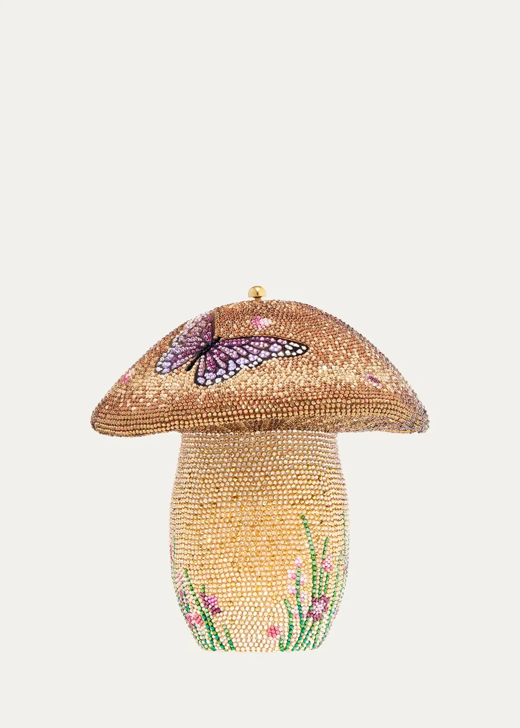 Mushroom Bella Crystal Clutch Bag by Judith Leiber