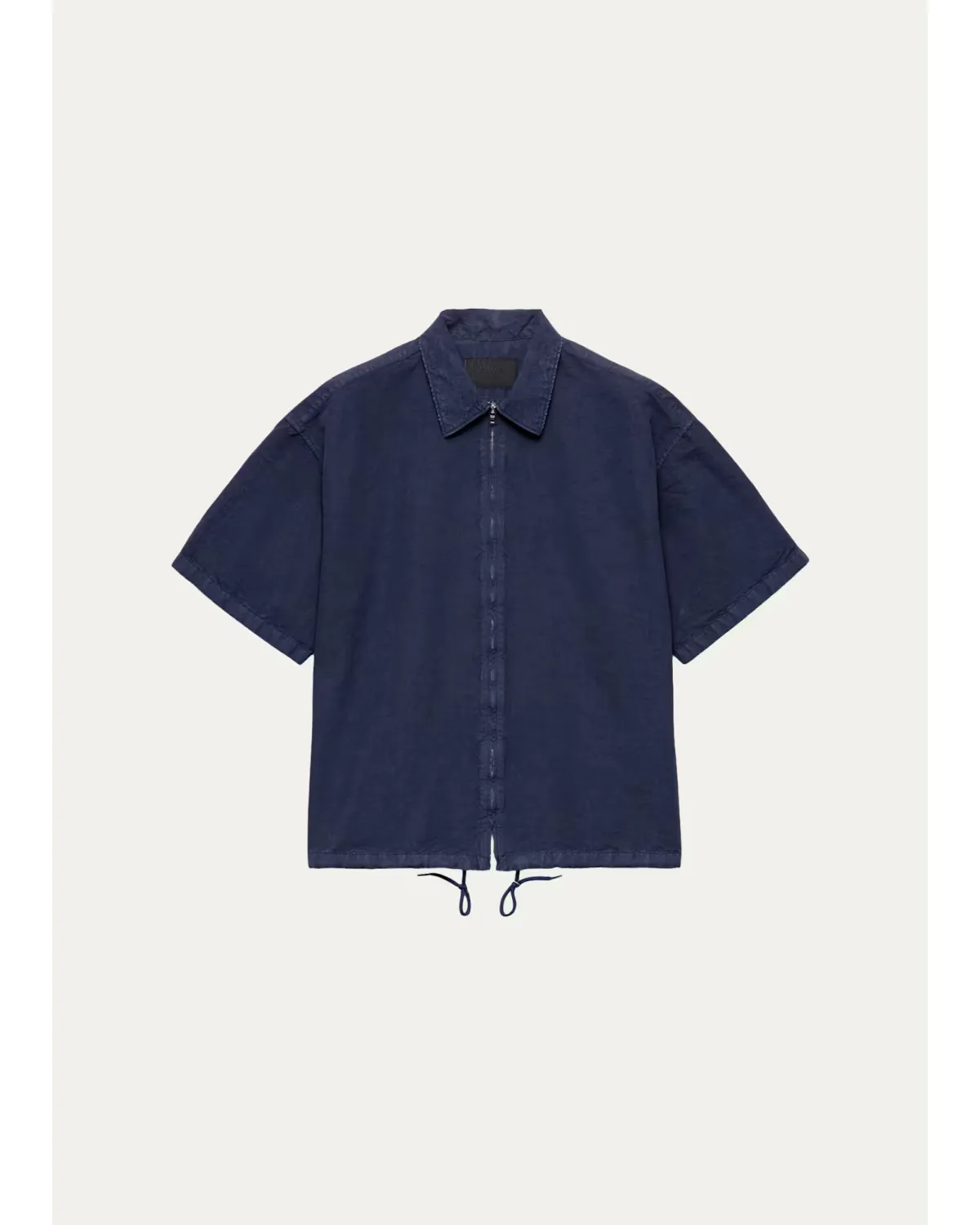 Short-Sleeved Cotton Zip Shirt by Prada