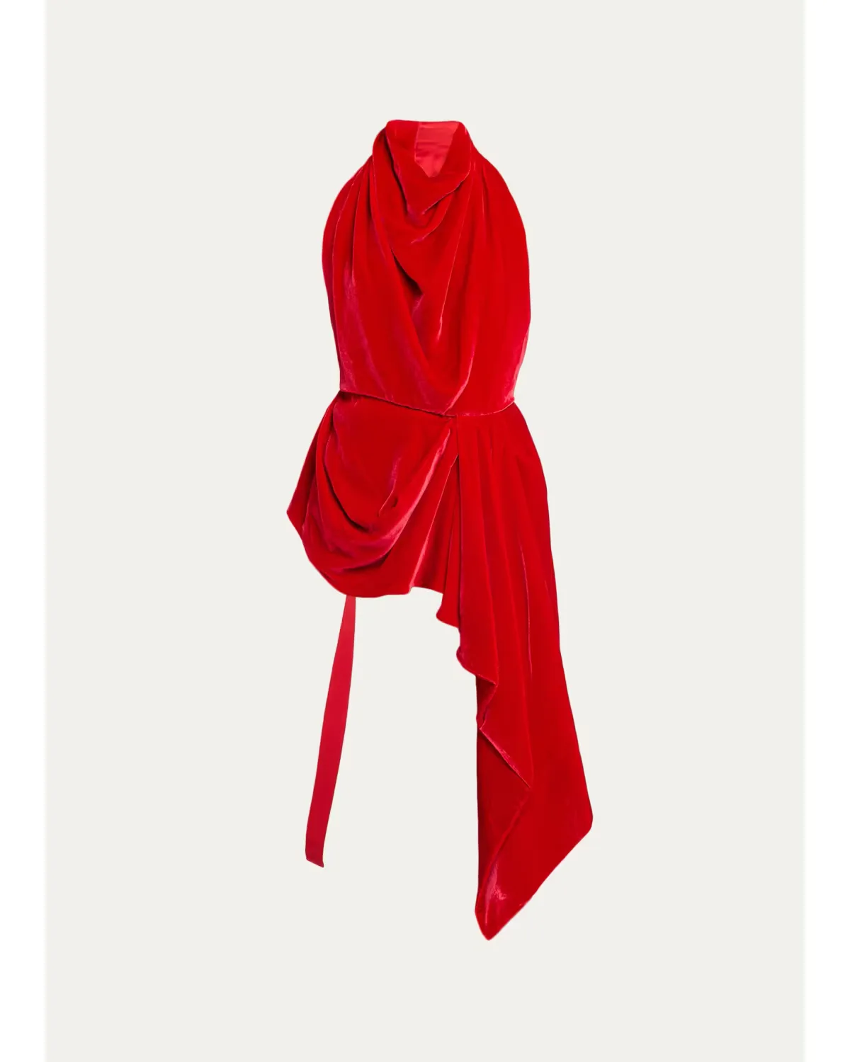 Draped Velvet Halter Backless Top by GIVENCHY