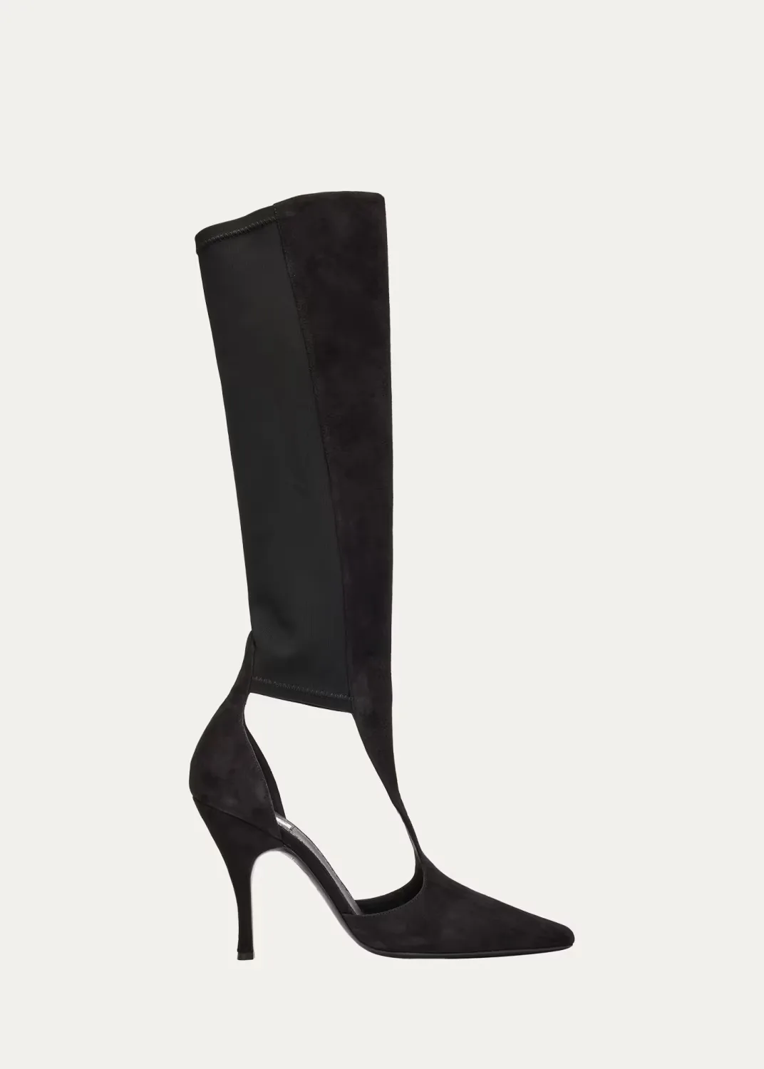 100mm Court Cutout Suede Knee-High Boots