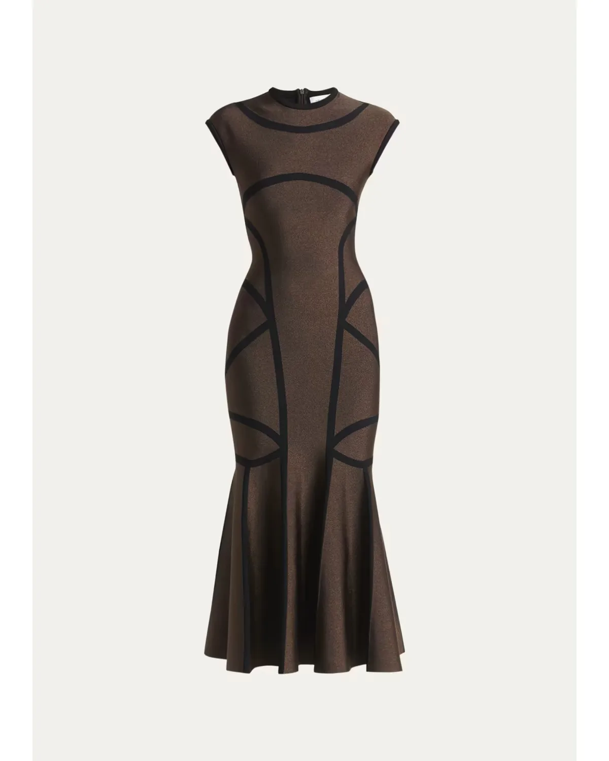 Geometric Trumpet Midi Dress by McQueen
