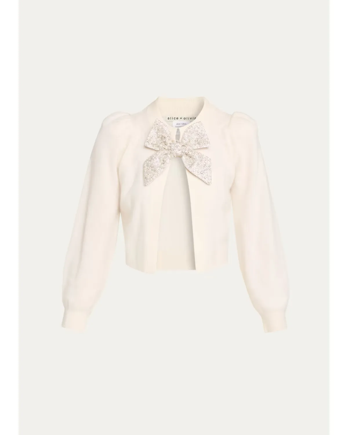 Kitty Puff-Sleeve Cardigan by Alice + Olivia