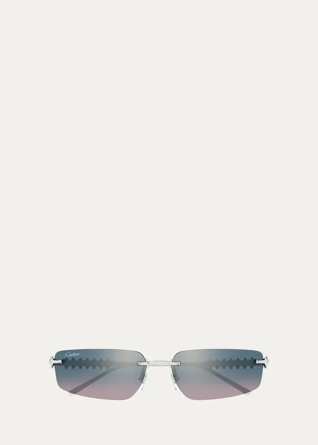 Studded Titanium and Nylon Rectangle Sunglasses by Cartier's