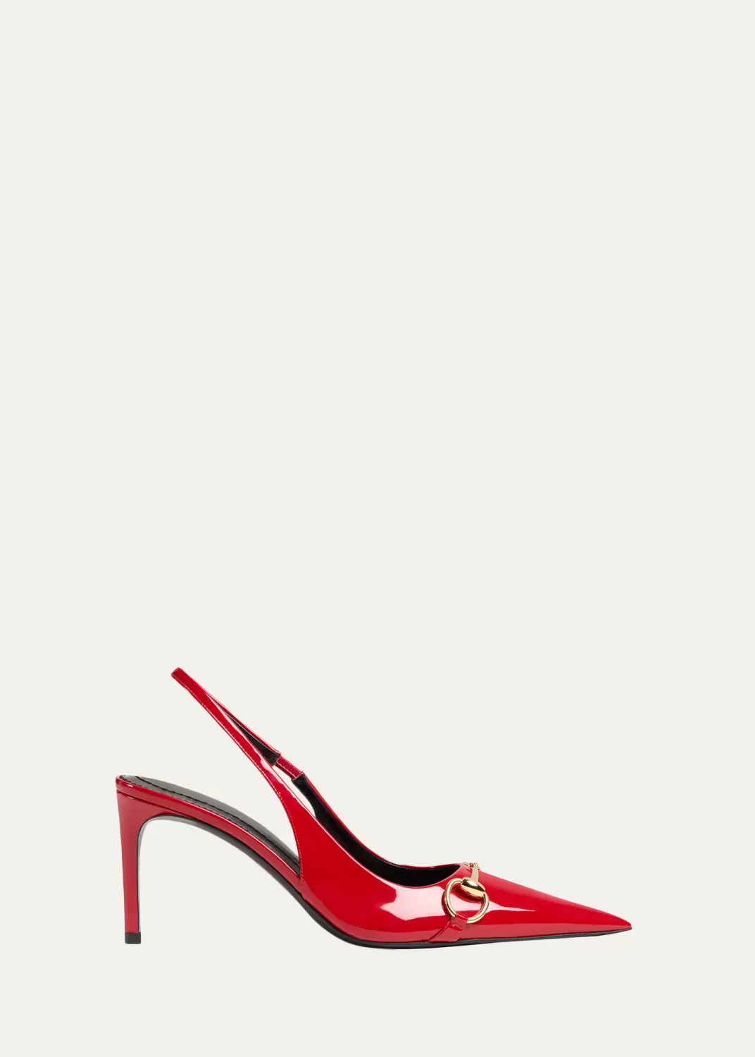 80mm Horsebit Patent Leather Slingback Pumps by Gucci