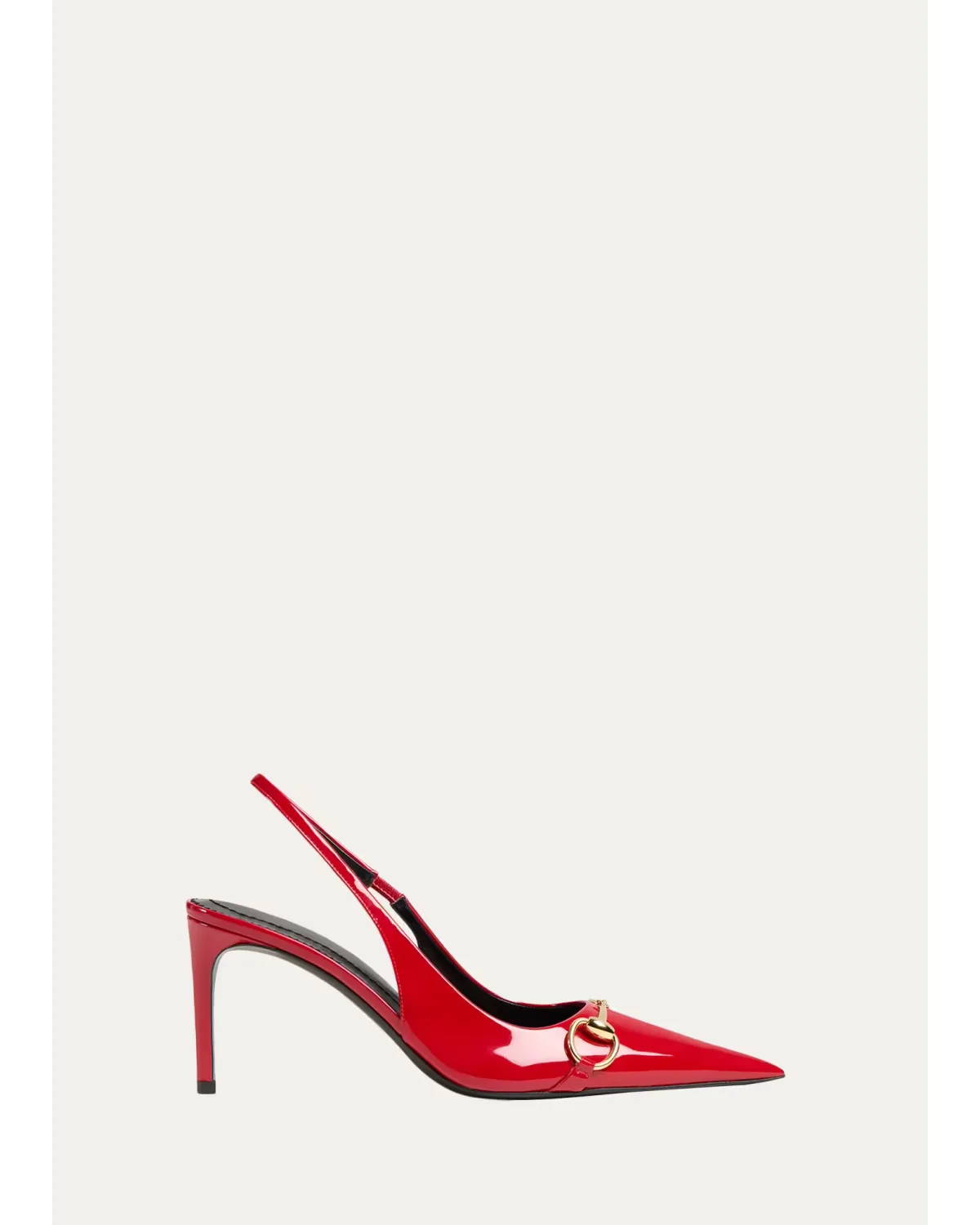 80mm Horsebit Patent Leather Slingback Pumps by Gucci