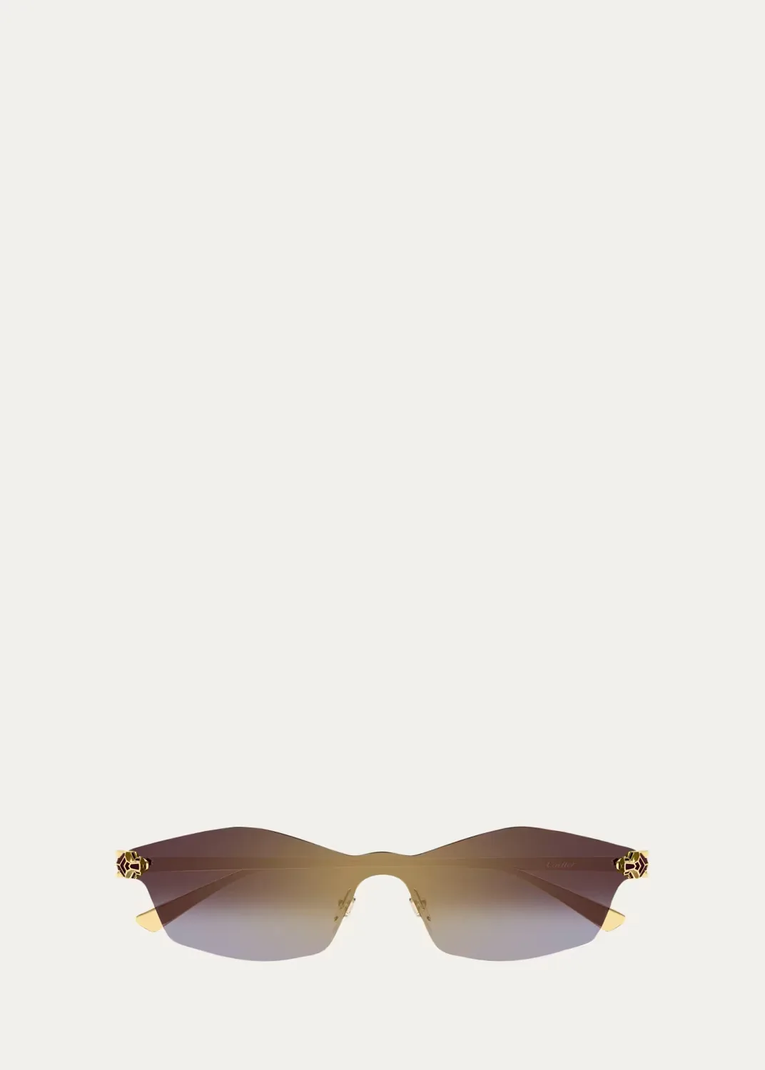 Panthre Classic 24k Gold-Plated Rimless Shield Sunglasses by Cartier's