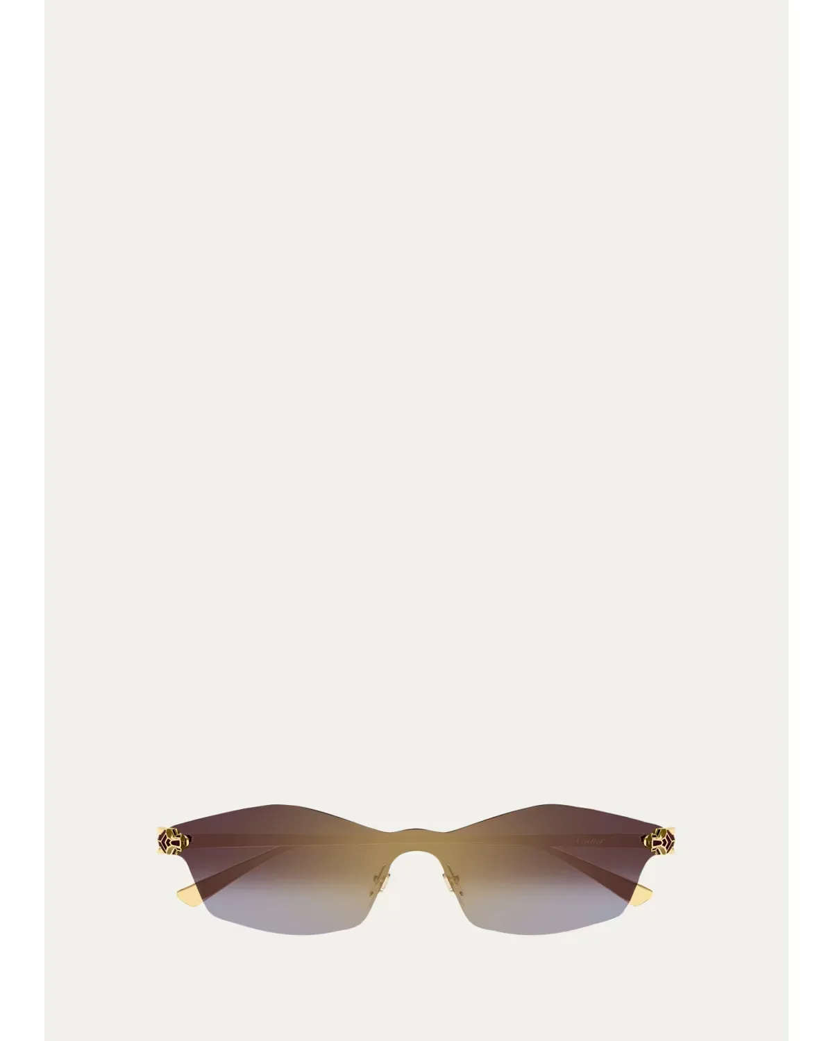 Panthre Classic 24k Gold-Plated Rimless Shield Sunglasses by Cartier's