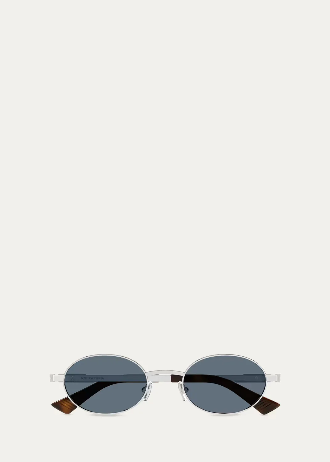 52mm Oval Metal Sunglasses by Bottega Veneta