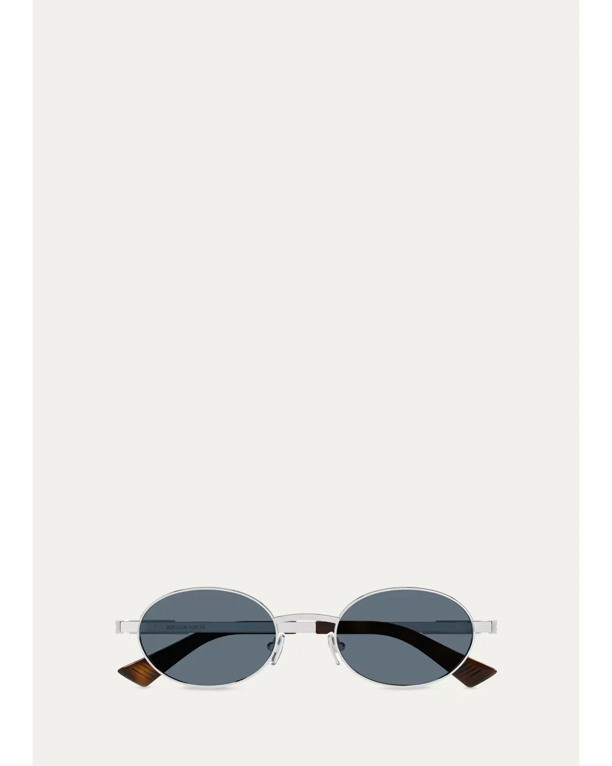 52mm Oval Metal Sunglasses by Bottega Veneta