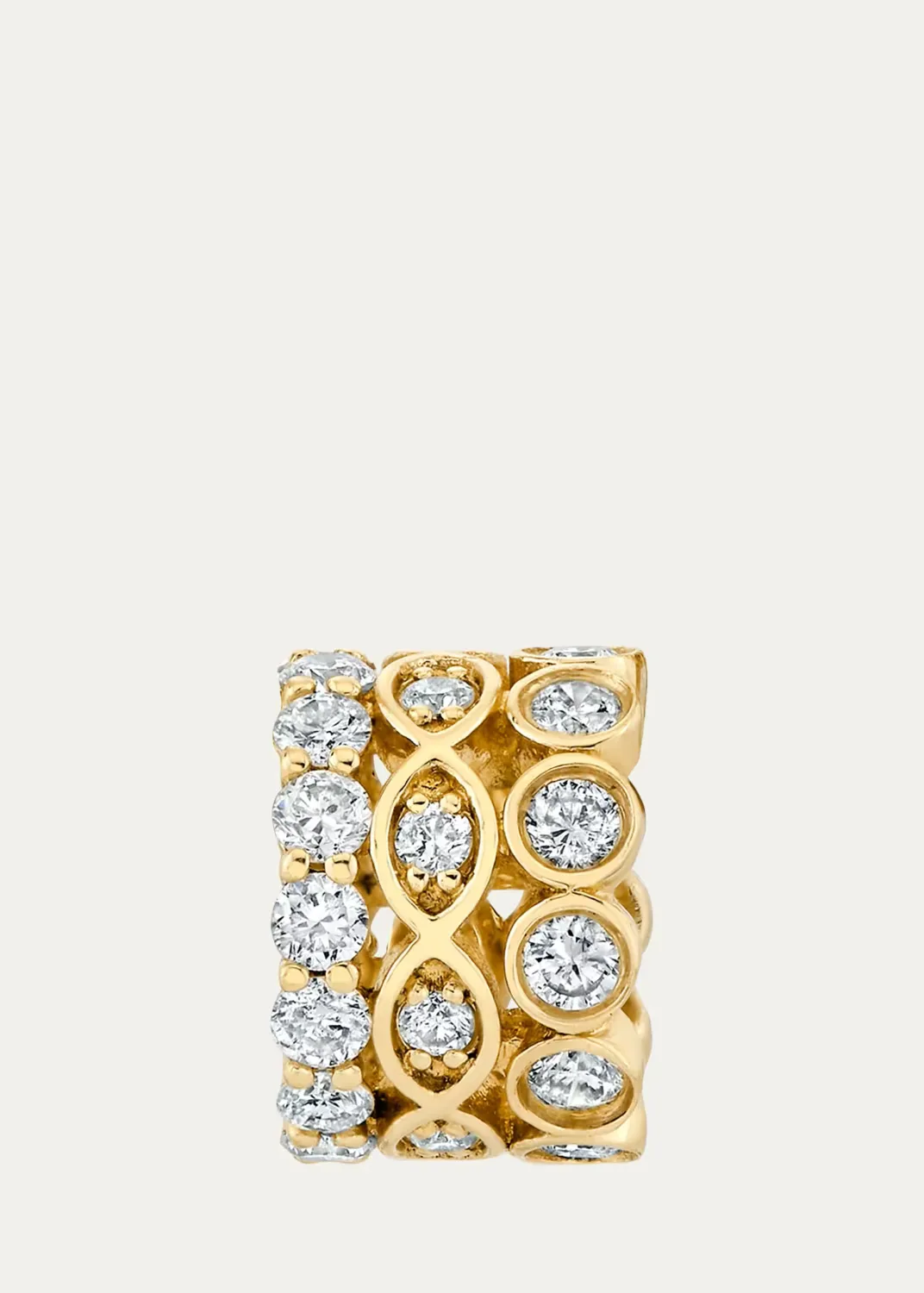 14K Yellow Gold Diamond Trio Chain Ring by Sydney Evan