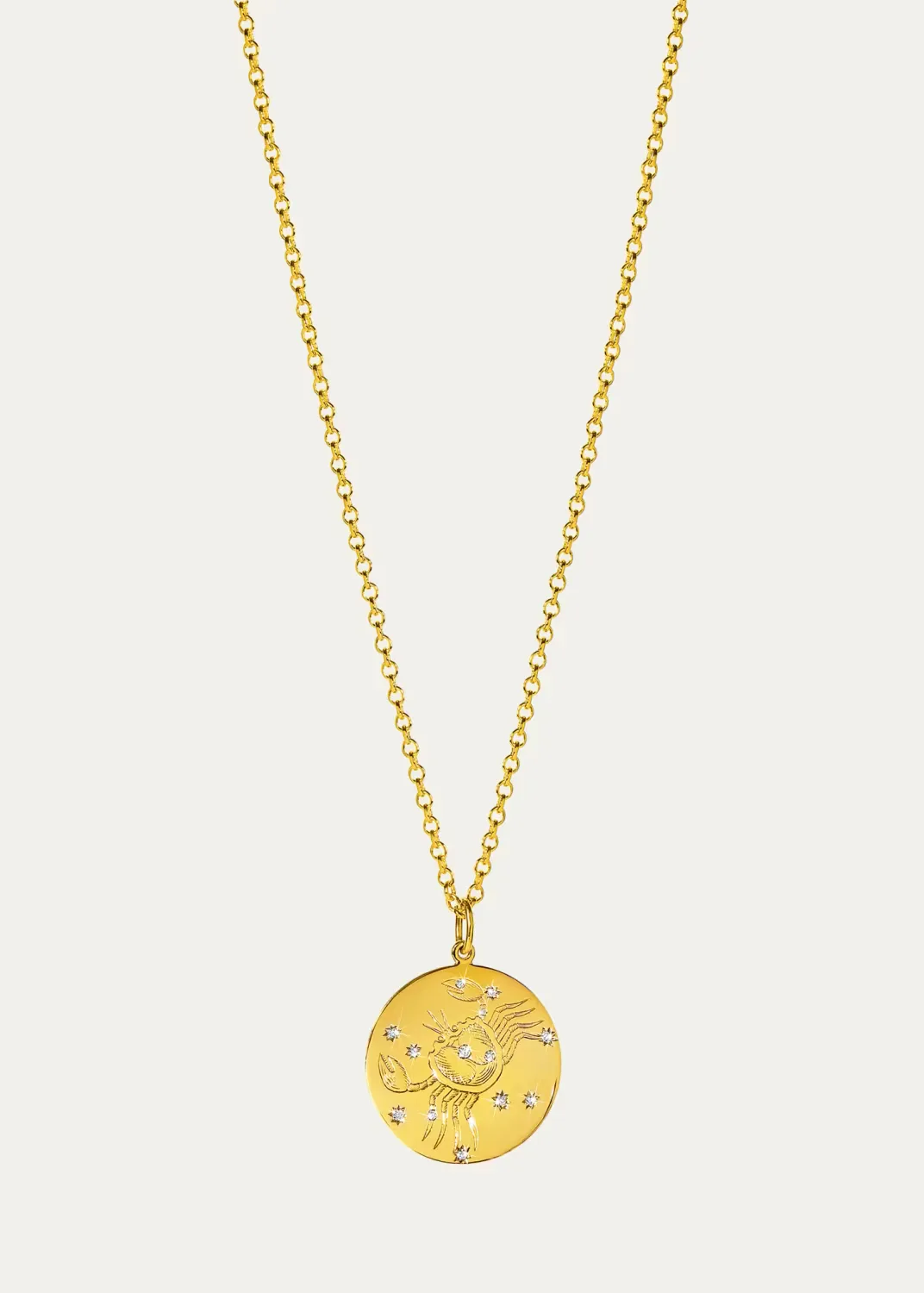 18K Yellow Gold Diamond Zodiac Necklace, Cancer by Verdura