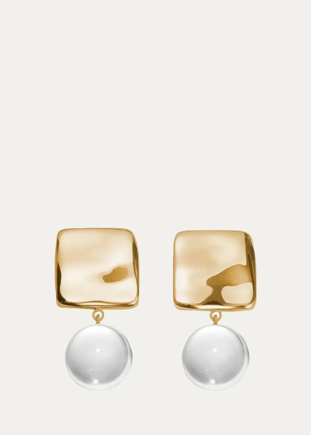 Luca Earrings with Quartz, Gold by Agmes