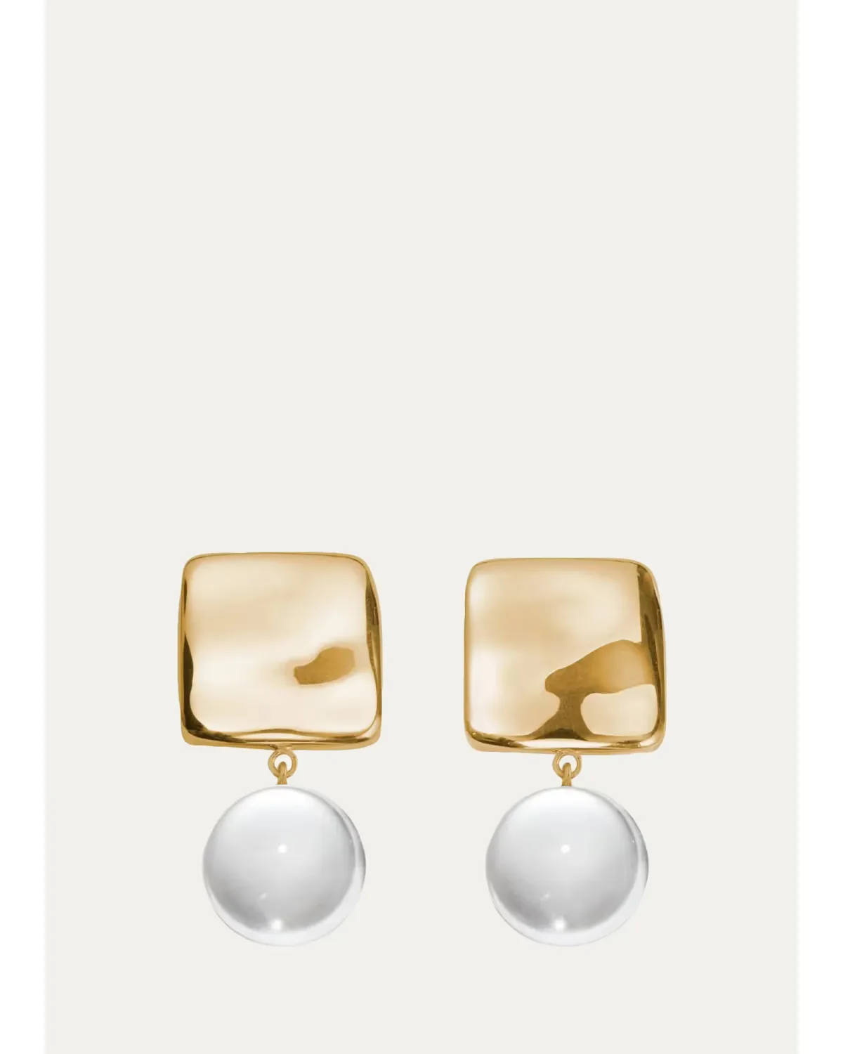 Luca Earrings with Quartz, Gold by Agmes
