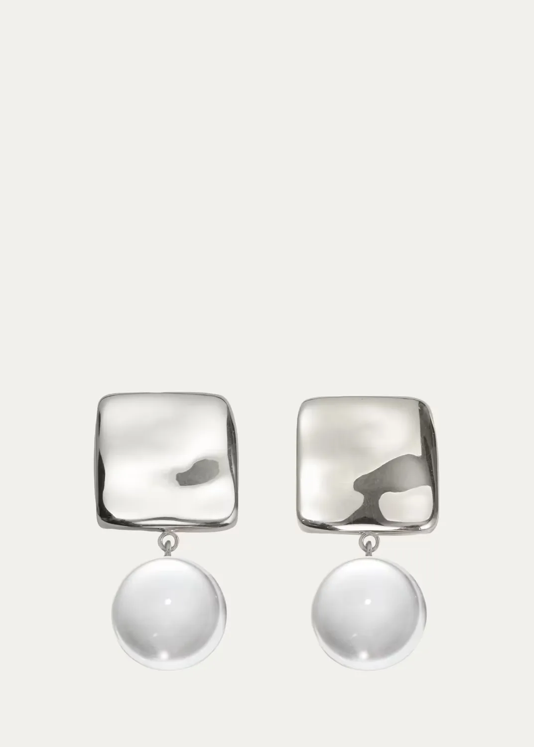 Luca Earrings with Quartz, Silver
