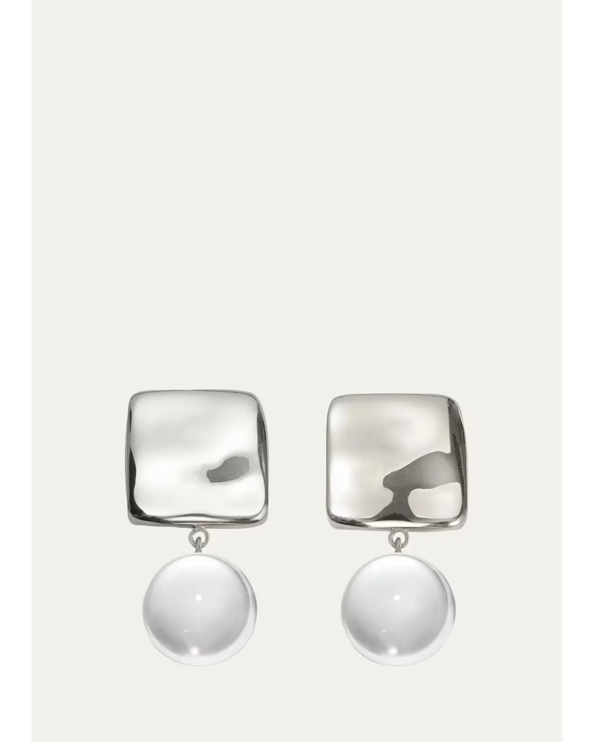 Luca Earrings with Quartz, Silver by Agmes