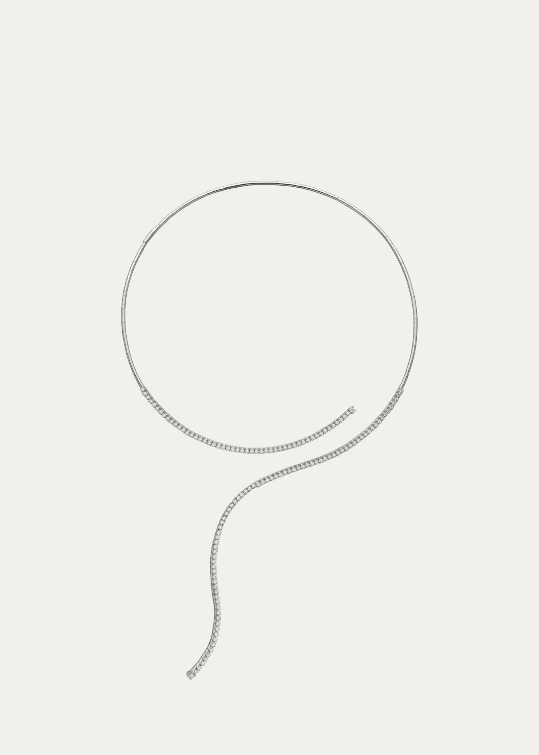 18K White Gold Choker Necklace with Diamonds by Mattia Cielo