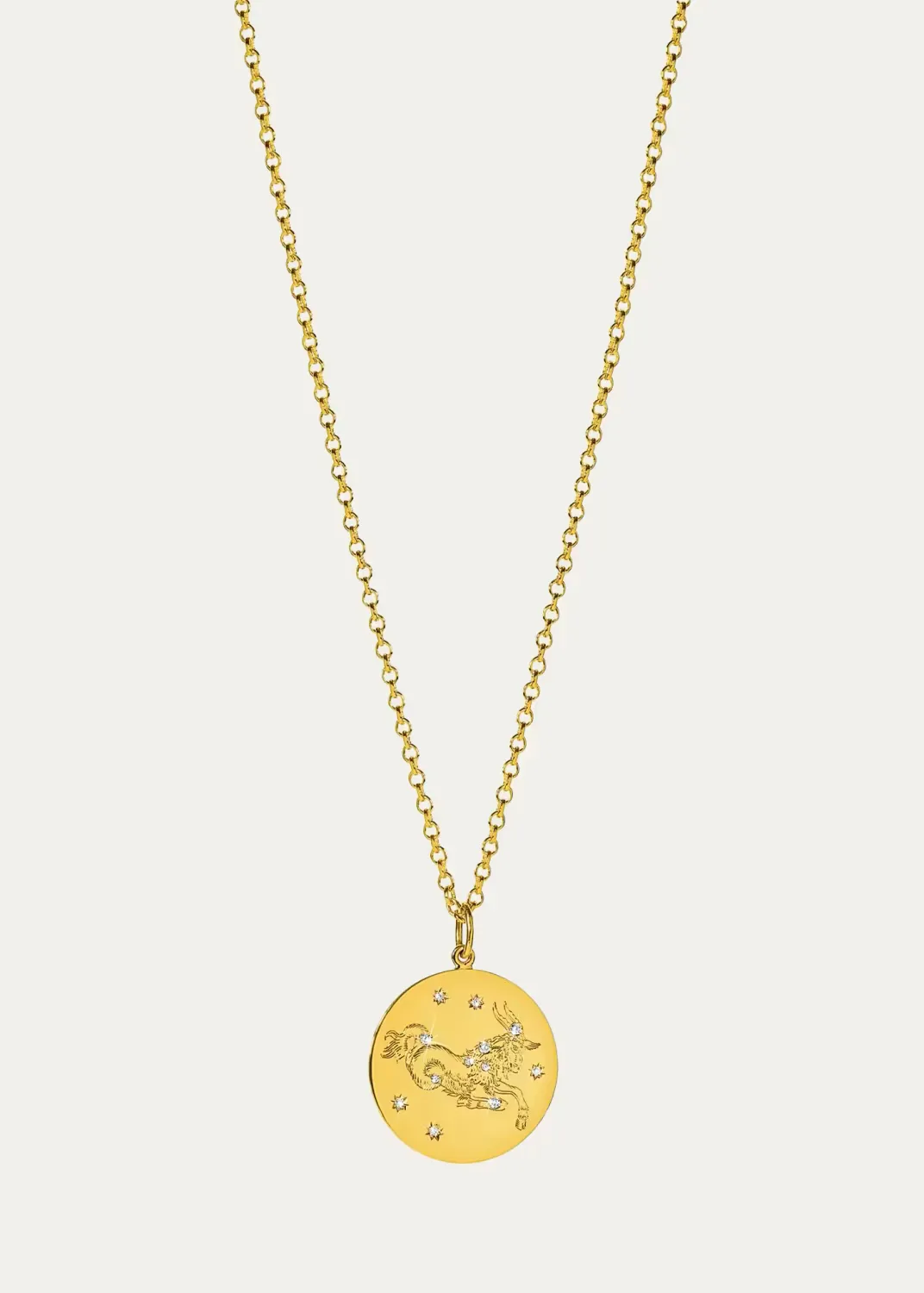 18K Yellow Gold Diamond Zodiac Necklace, Capricorn by Verdura